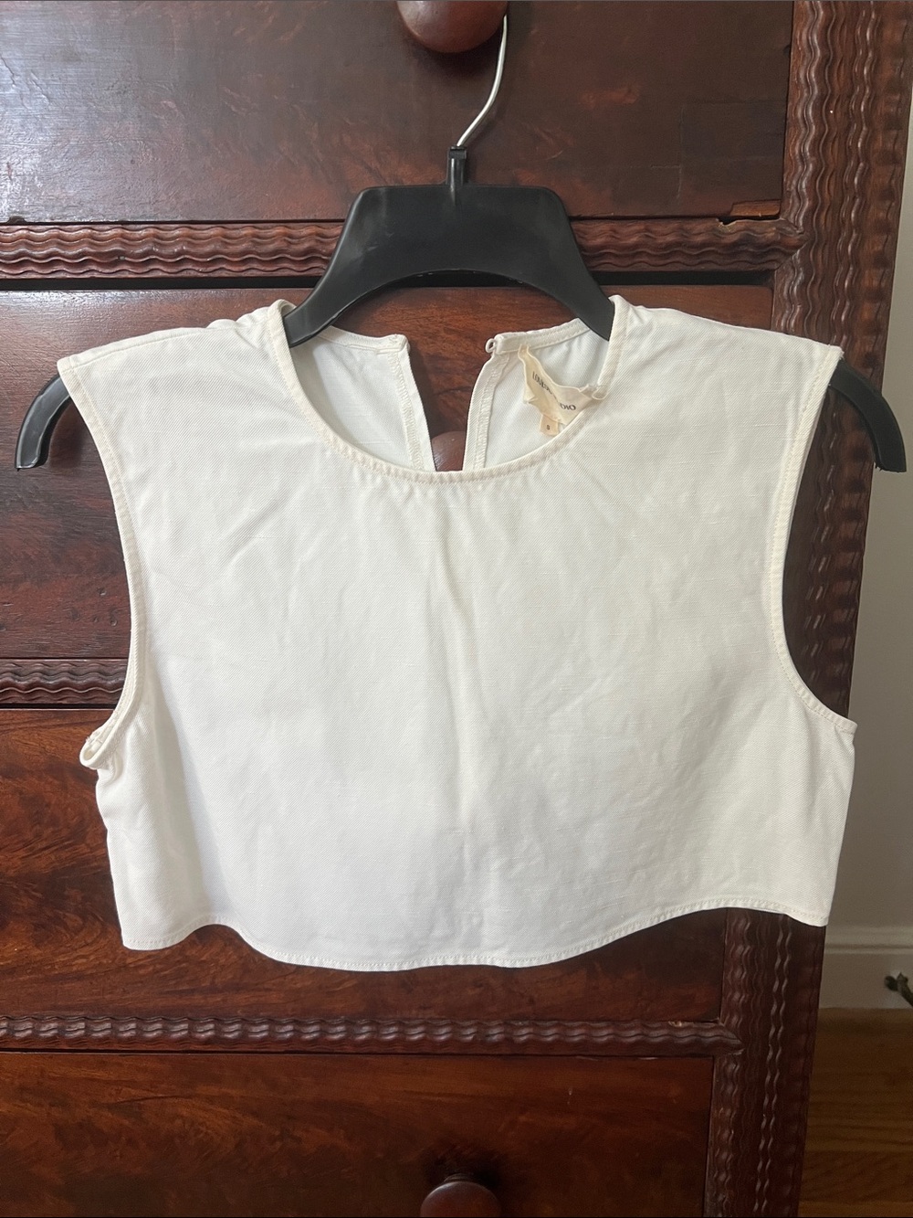 Loulou Studio White Cropped Sleeveless Tank